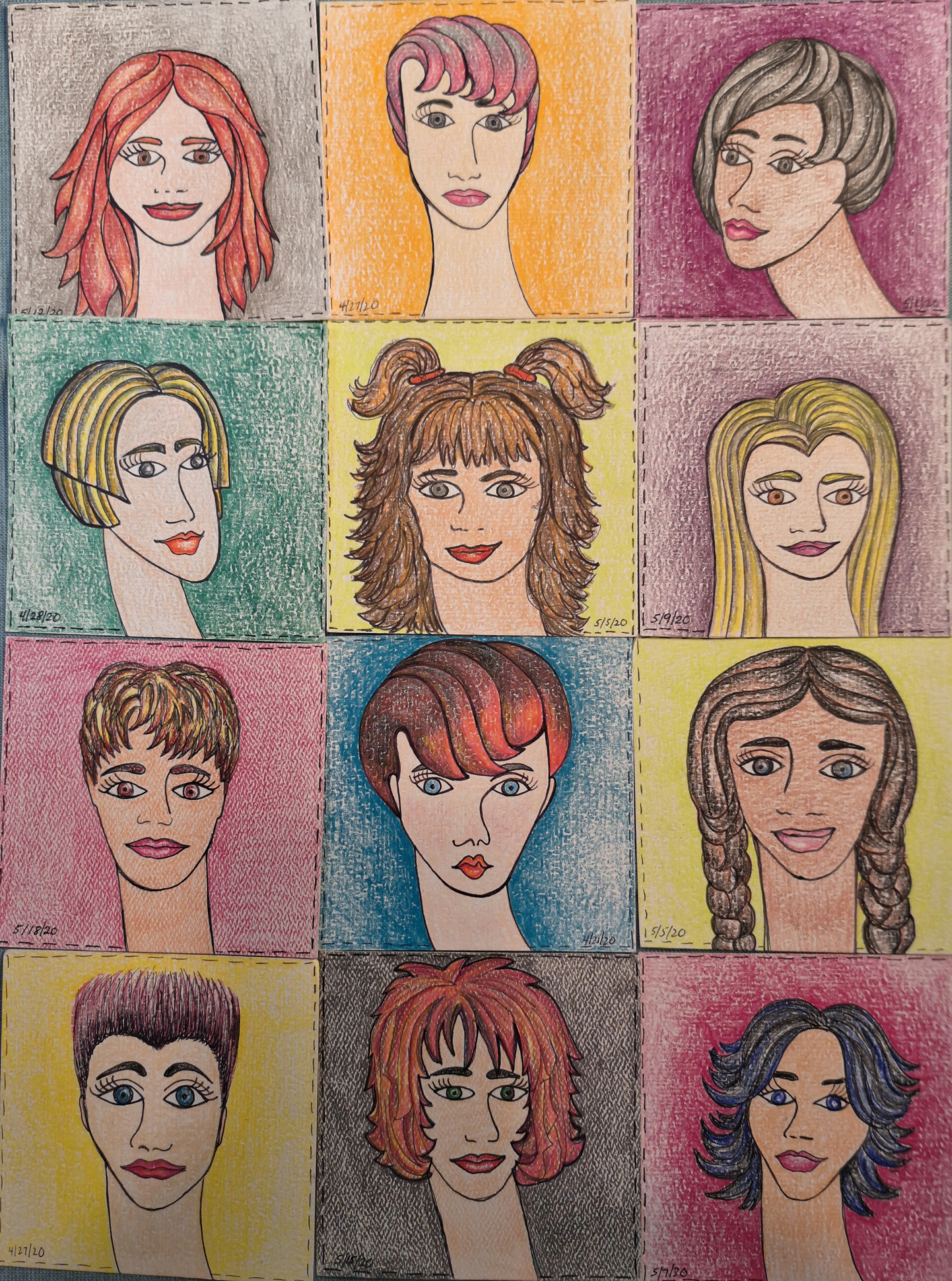 4×4 cafe portrait with patterned headscarf and latte