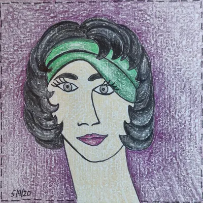 Green Light, No Rush — hand-drawn café-girl portrait from Café Girls Volume 1 by Frances Catania