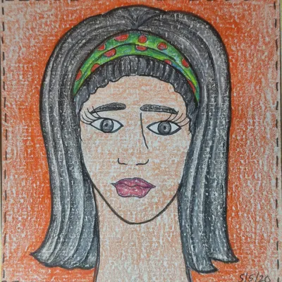 Orange Room, Quiet Truth — hand-drawn café-girl portrait from Café Girls Volume 1 by Frances Catania