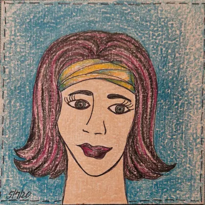 Color Outside the Lines — hand-drawn café-girl portrait from Café Girls Volume 1 by Frances Catania